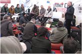 Dr Chris Williams talking at Tent City