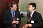 Professor David Dickinson speaking to Michael Wei