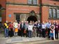 Alumni outside the Poynting Physics building