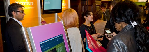 Students meeting an employer