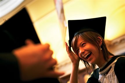 Happy student graduating