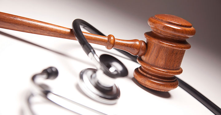 Picture of a gavel and a stethoscope