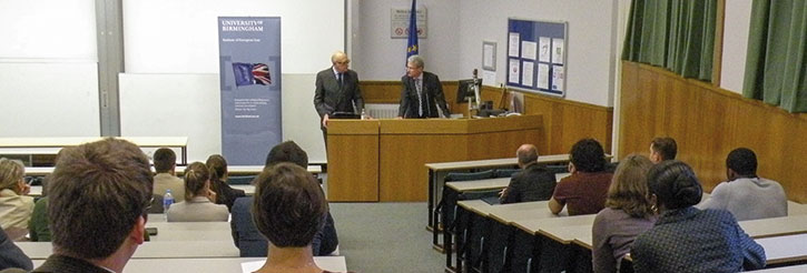 Photo of Professor Dashwood delivering the 2012 IEL Annual Lecture