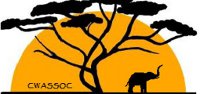 CWAS Society logo (orange sun with black tree in front of it and an elephant).
