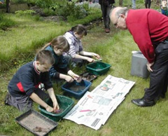 Photograph of young archaeologists