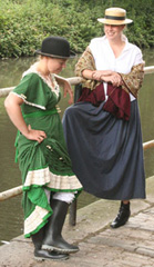 Photograph of two women in traditional costume