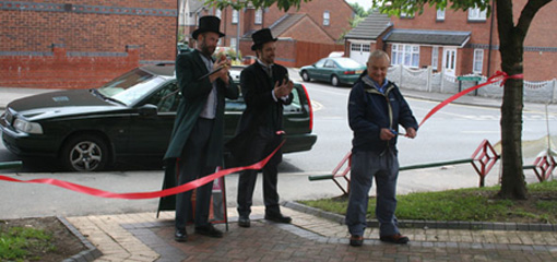 Photograph of a ribbon cutting event