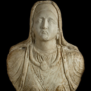 Marble bust of a woman from Klokot (Kosovo), post mid-2nd century CE.