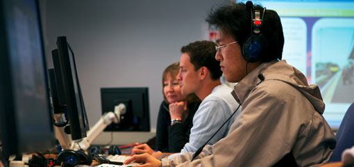Photo of students at computers