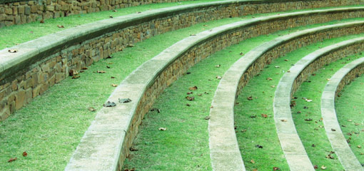 Photograph of grassed steps