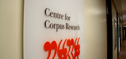 Photo of Corpus Linguistics Centre signage in corridor