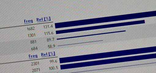 Photo of computer screen with corpus information.
