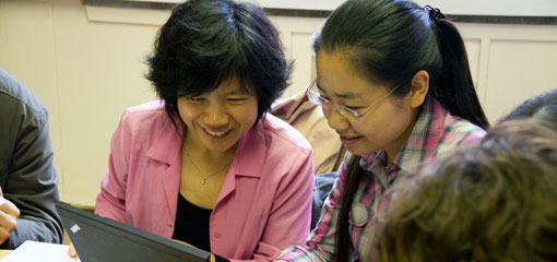 Photo of two corpus liguistics researchers