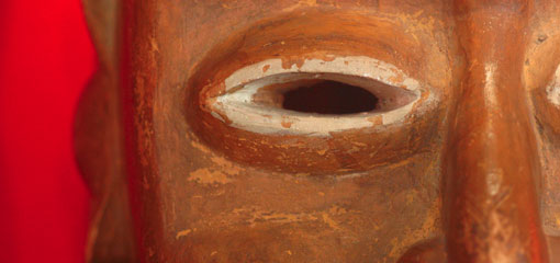 Photo of an eye from a mask that is part of the Danford Collection.