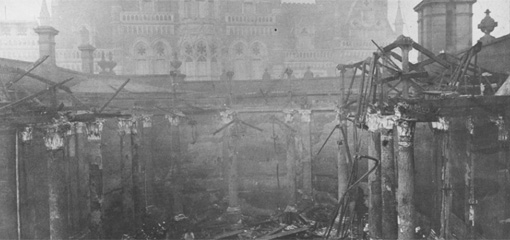 Photograph of Birmingham City Library in ruins