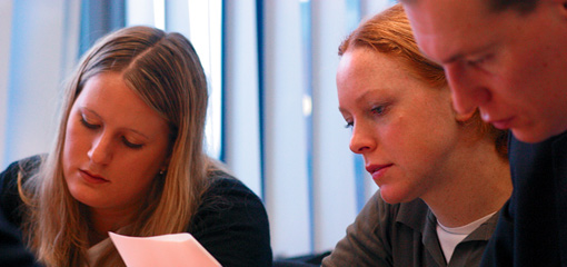 Photograph of French Studies postgraduate students in discussion