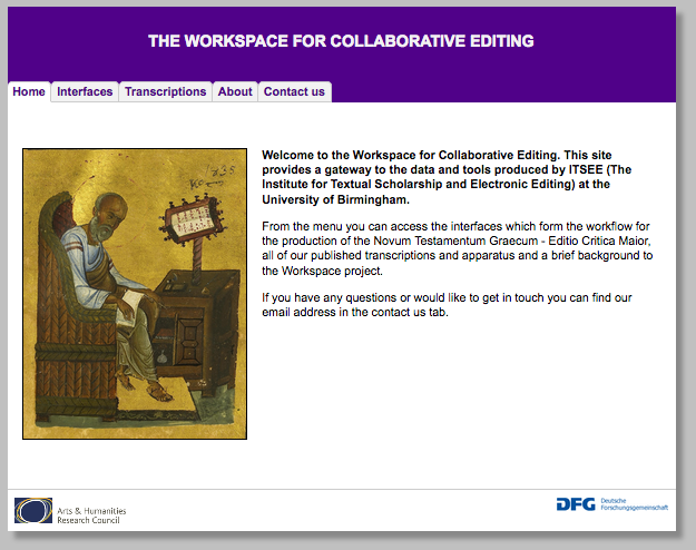 Screenshot of the workspace for collaborative editing website