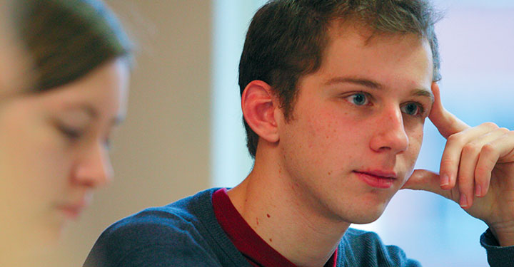 Student listening in a seminar