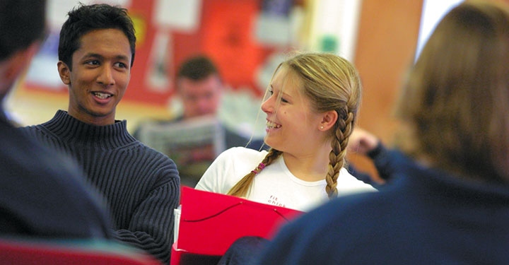 Students studying in-between lectures