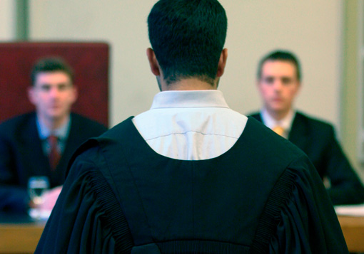 Photograph of Students taking part in a Moot