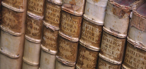 Photo of books in the University of Birmingham library