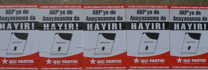 "The Turkish Workers Party says 'No!' to the AKP government and its referendum on constitutional reform, Istanbul, September 2010. Image (c) Benjamin Thomas White"