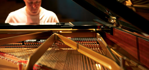 Pianist performing