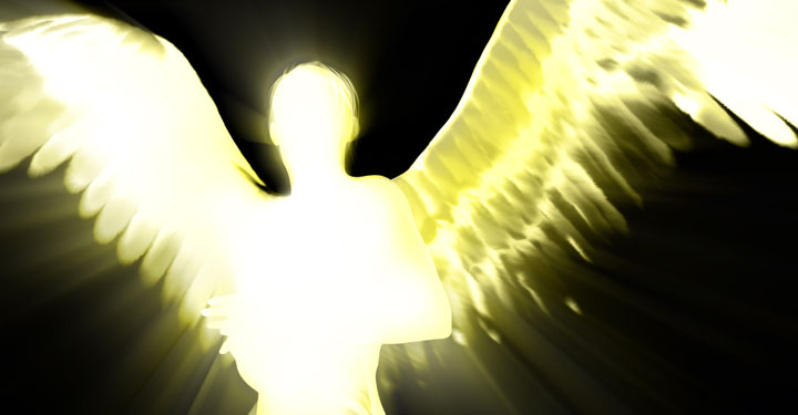 Image of an angel with outstretched wings