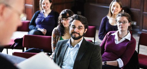 Photograph of attendees at a public lecture