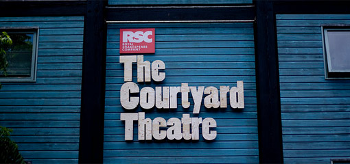 Sign announcing The Courtyard Theatre