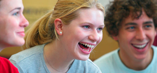 Photograph of laughing undergraduate students