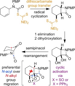 Carbamoyl radical-mediated synthesis and semipinacol rearrangement of β-lactam diols