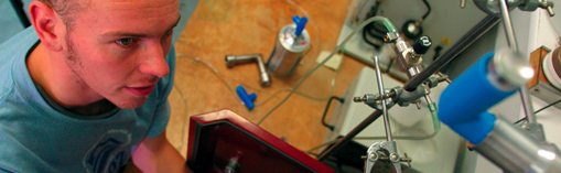 Researcher doing an experiment