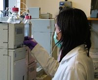 Phd research student in the lab