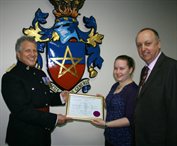 Emma Stiff receiving her award