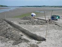 Digging in the river bank