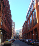 A typical urban street canyon