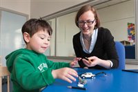Looking at shapes and objects in the behavioural testing room