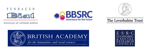 Supporting institutions' logos (Fundacao Bial, The Leverhulme Trust, BBSRC, British Academy and ESRC)