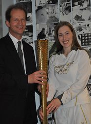 Beckie Port with Professor Paul Moss