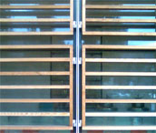 Photo of a detail of the windows of the NMR building