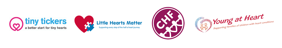Tiny tickers, Little Hearts Matter, CHF and Young at Heart logos