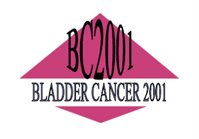 A logo for the BC2001 Trial with black lettering on a pink diamond background.