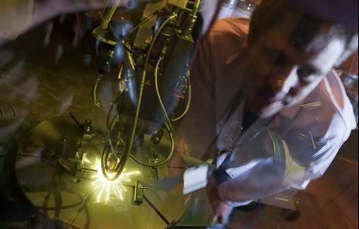 Laser powder processing in our Netshape Laboratory