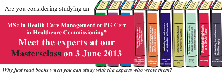 Masters in Health Care Management Mastersclass 3 June