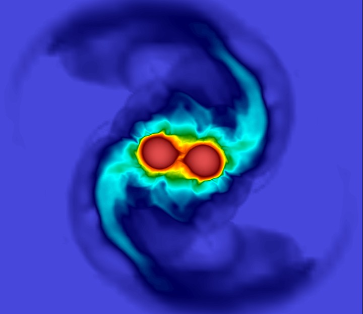 Simulation of a binary neutron star
