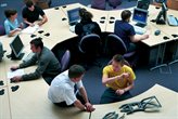 Students working