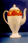 Teapot with pattern applied