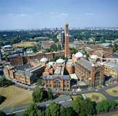 Aerial view of the University of Birmingham