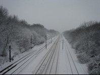Effect of snow and extreme weather events on railway infrastructure.